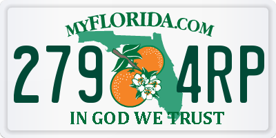 FL license plate 2794RP