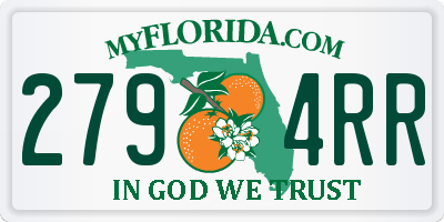FL license plate 2794RR