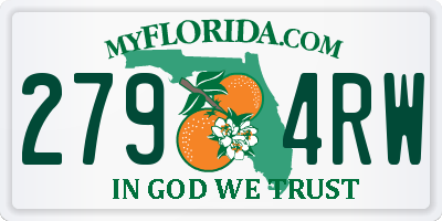 FL license plate 2794RW