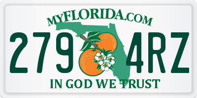 FL license plate 2794RZ