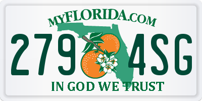 FL license plate 2794SG