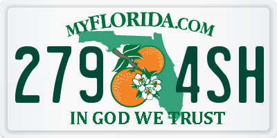 FL license plate 2794SH