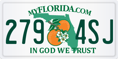 FL license plate 2794SJ