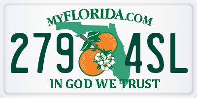 FL license plate 2794SL
