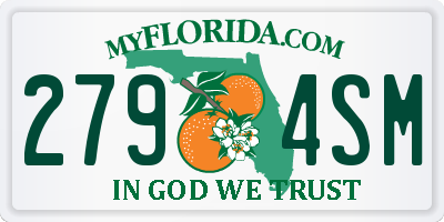 FL license plate 2794SM