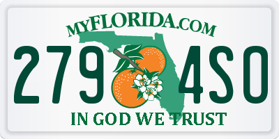 FL license plate 2794SO