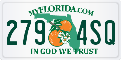 FL license plate 2794SQ