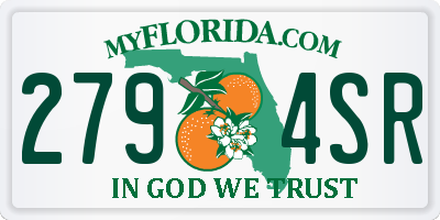 FL license plate 2794SR