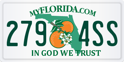 FL license plate 2794SS