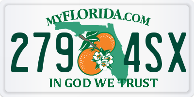 FL license plate 2794SX
