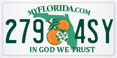 FL license plate 2794SY