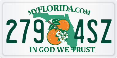 FL license plate 2794SZ