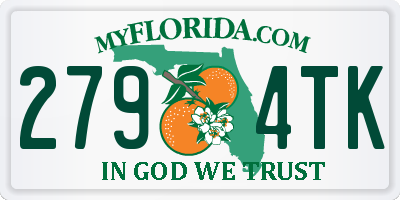 FL license plate 2794TK