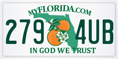 FL license plate 2794UB