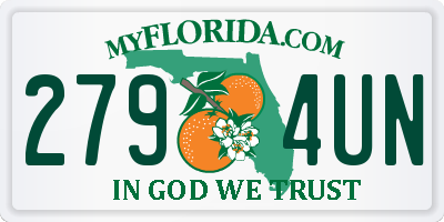 FL license plate 2794UN