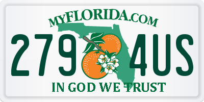 FL license plate 2794US
