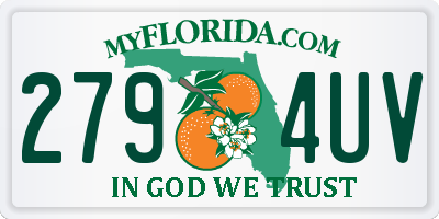 FL license plate 2794UV