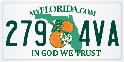 FL license plate 2794VA