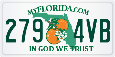 FL license plate 2794VB