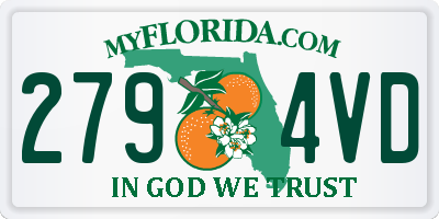 FL license plate 2794VD