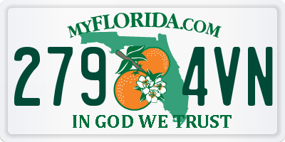 FL license plate 2794VN