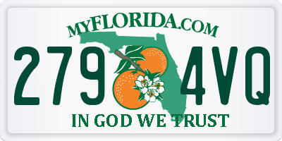 FL license plate 2794VQ