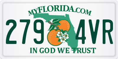 FL license plate 2794VR