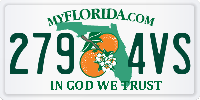 FL license plate 2794VS