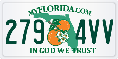 FL license plate 2794VV