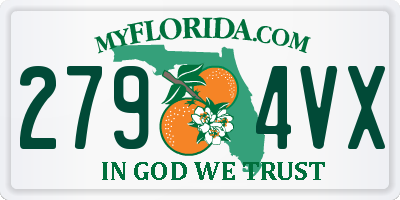 FL license plate 2794VX