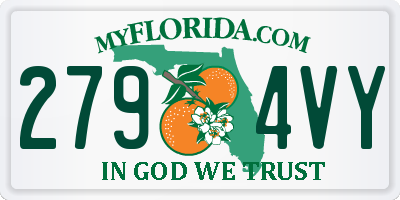 FL license plate 2794VY