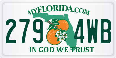 FL license plate 2794WB