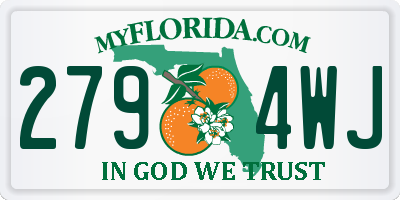 FL license plate 2794WJ