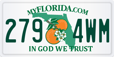 FL license plate 2794WM