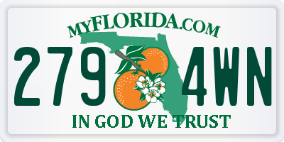 FL license plate 2794WN
