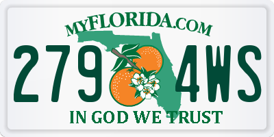 FL license plate 2794WS
