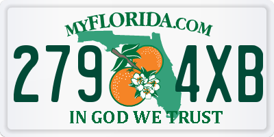 FL license plate 2794XB