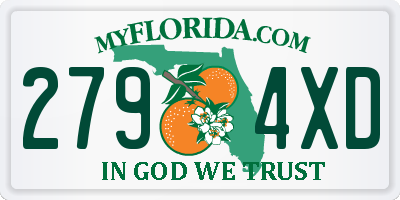 FL license plate 2794XD