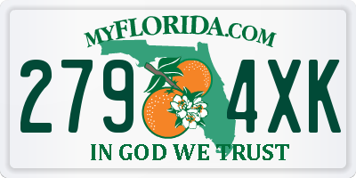 FL license plate 2794XK