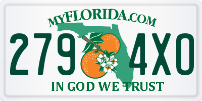 FL license plate 2794XO