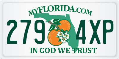 FL license plate 2794XP