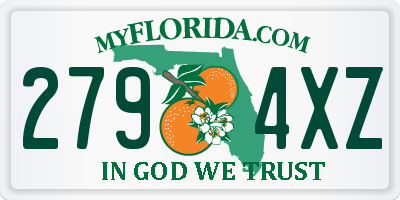 FL license plate 2794XZ