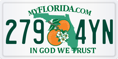 FL license plate 2794YN