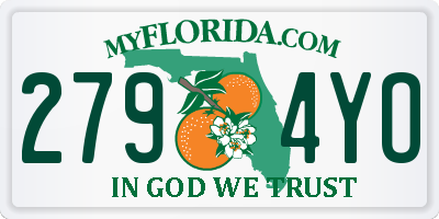 FL license plate 2794YO