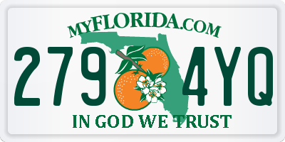 FL license plate 2794YQ