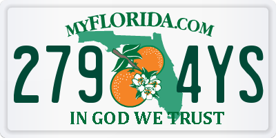 FL license plate 2794YS