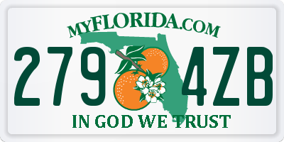 FL license plate 2794ZB