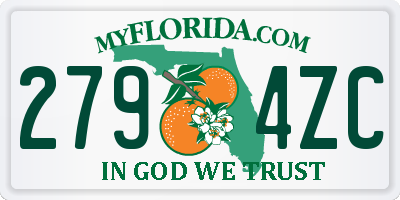 FL license plate 2794ZC