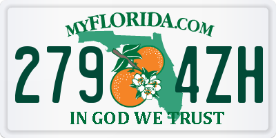 FL license plate 2794ZH