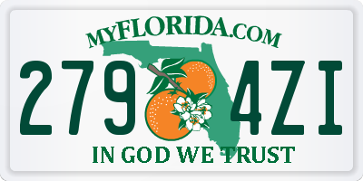 FL license plate 2794ZI